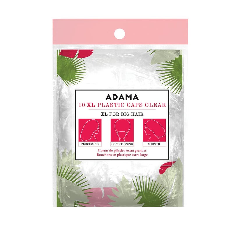 ADAMA Disposable Shower Conditioning Processing Caps, XX-Large Size for Processing, Conditioning, Showering Voluminous Hair, Protects Long Hair Styles, 10 Disposable Caps, Clear - Image 2